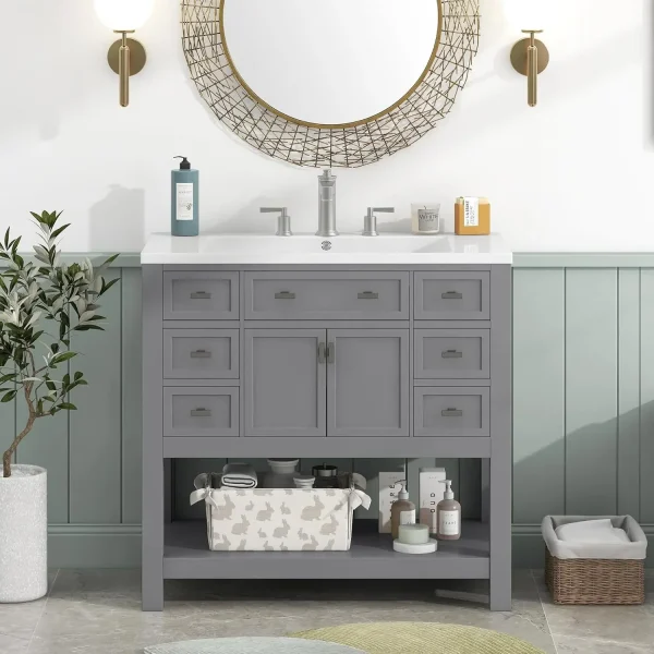 Bathroom Vanity with Single Sink Combo,
